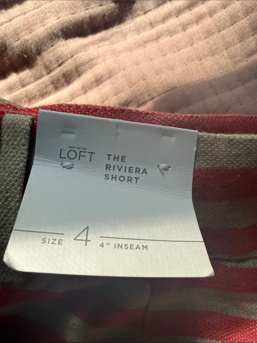 NWT Ann Taylor LOFT Coral and Beige Striped Women’s “The Riviera” Shorts Size 4